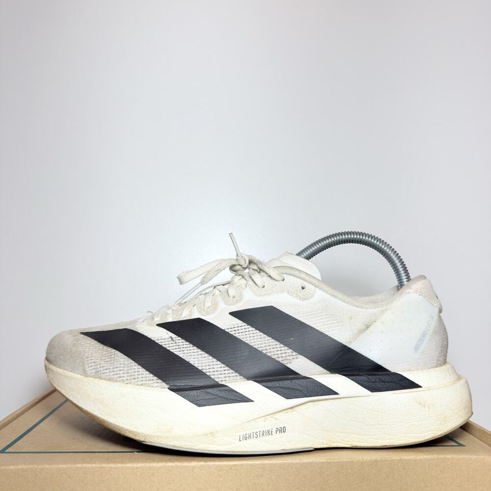 Adidas Adizero Evo SL Womens Running Shoes White Black Striped Sneakers Size 8